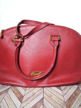 Joy & Iman Deep Red Tote Bag | Spacious Everyday Handbag | Used